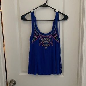 Royal blue Aztec top